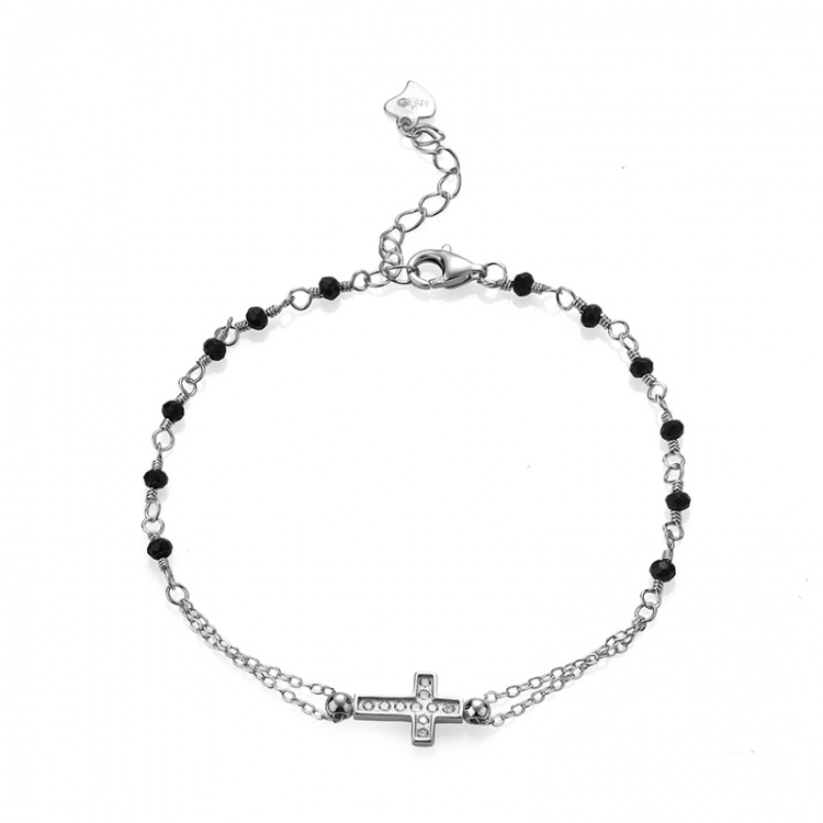 Сребърна гривна с кръст