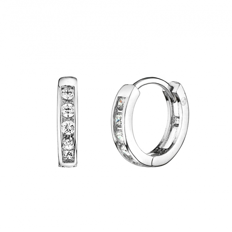 Сребърни малки халки с цирконий