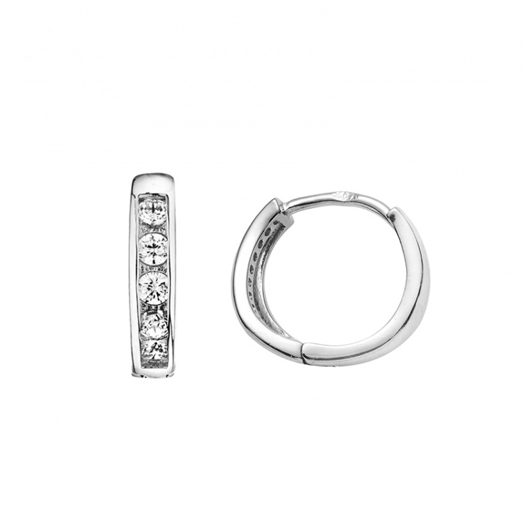 Сребърни малки халки с цирконий