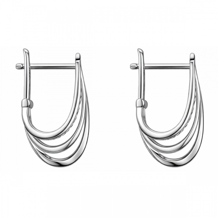 Сребърни обеци с цирконий