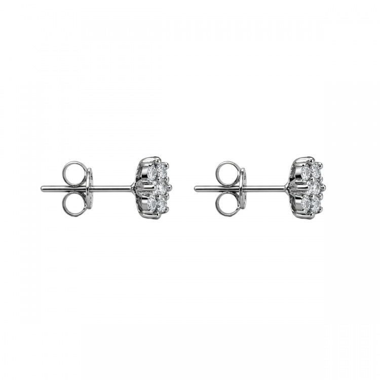 Сребърни обеци с цветя