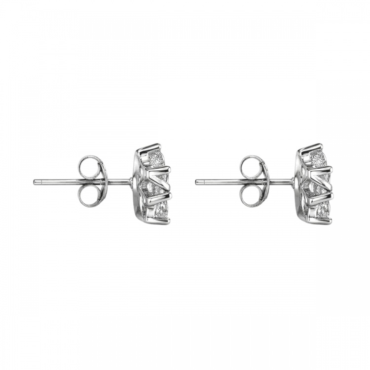 Сребърни обеци със сини детелини