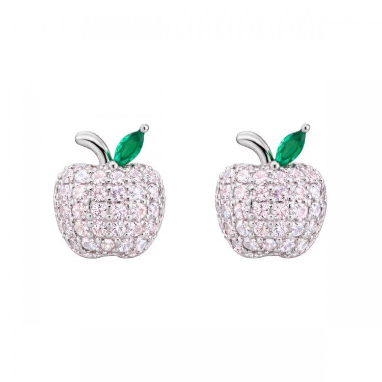 Сребърни обеци с ябълки