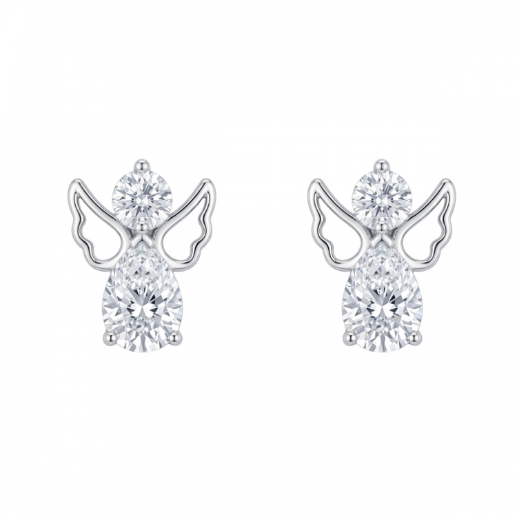 Сребърни обеци с ангели