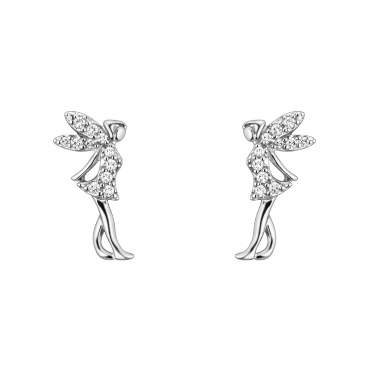 Сребърни обеци с фея