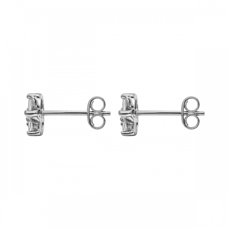 Сребърни обеци с цветя