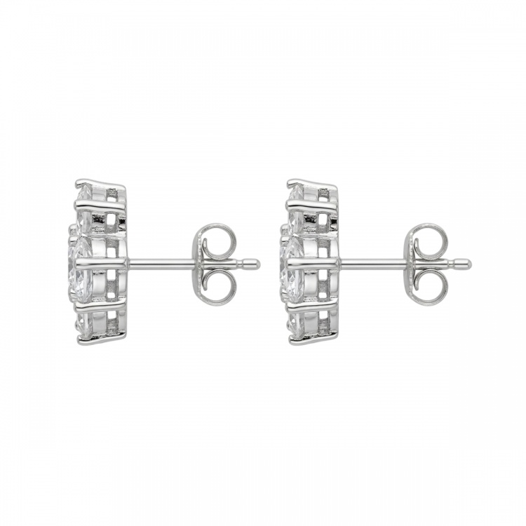 Сребърни обеци с цветя