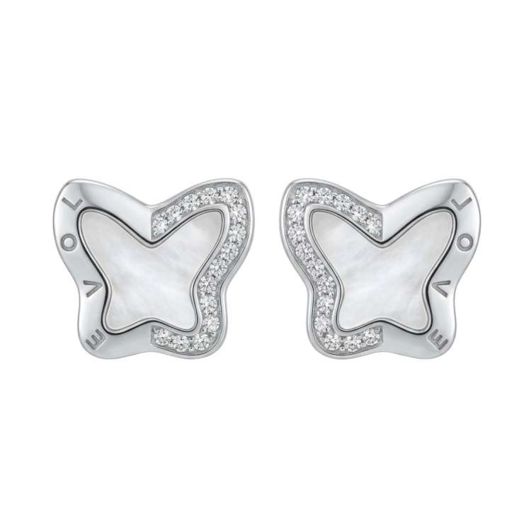 Сребърни обеци с пеперуди