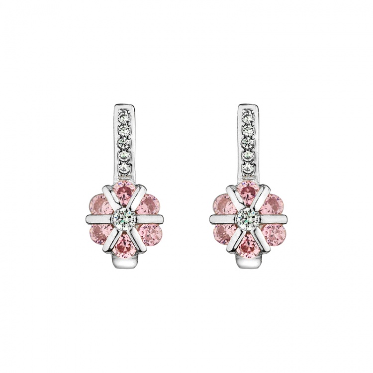 Сребърни обеци с цирконий