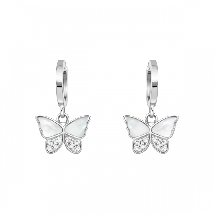 Сребърни обеци с пеперуди