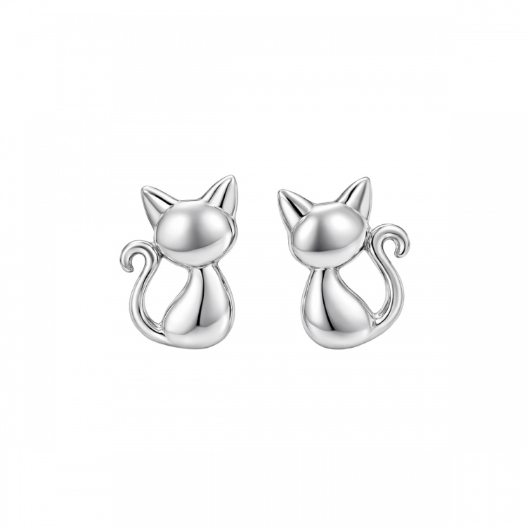 Сребърни обеци с котета