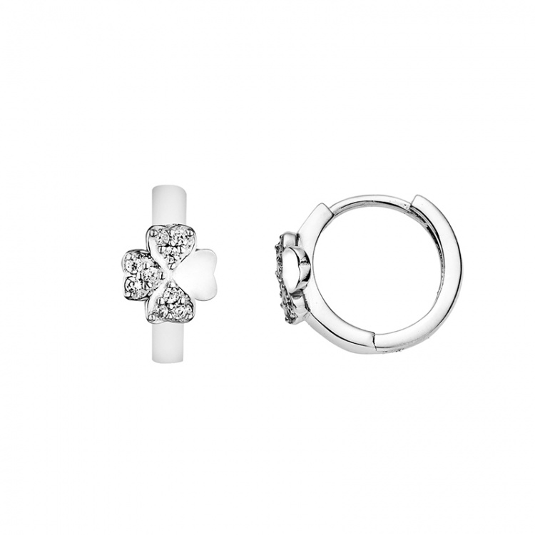 Сребърни малки халки с детелини