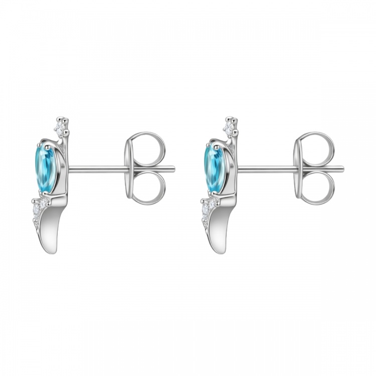 Сребърнен комплект от обеци и колие със сини пеперуди