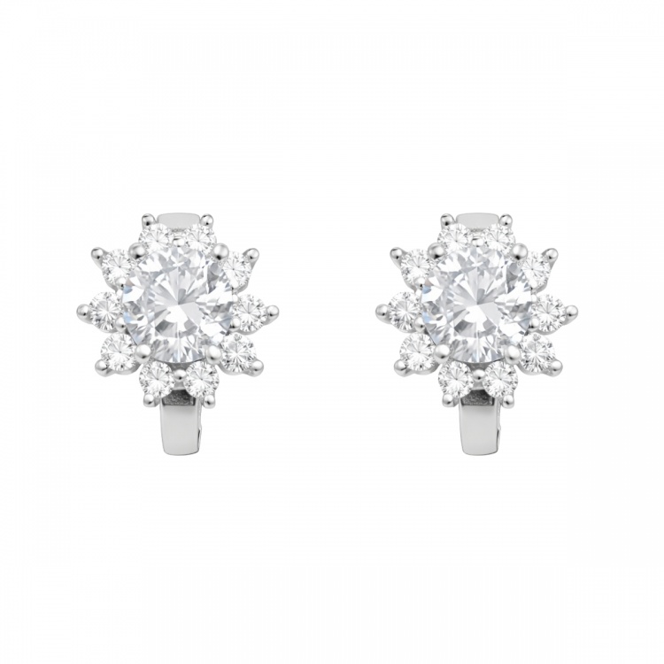 Сребърни малки халки с цветя