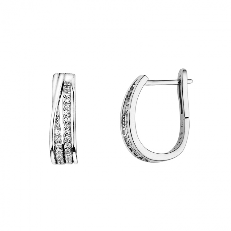 Сребърни обеци с цирконий