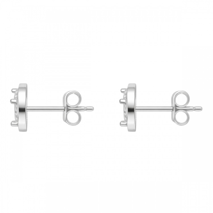 Сребърни обеци с капковиден цирконий