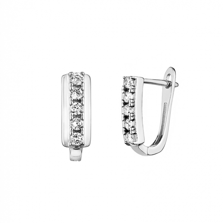 Сребърни обеци с цирконий