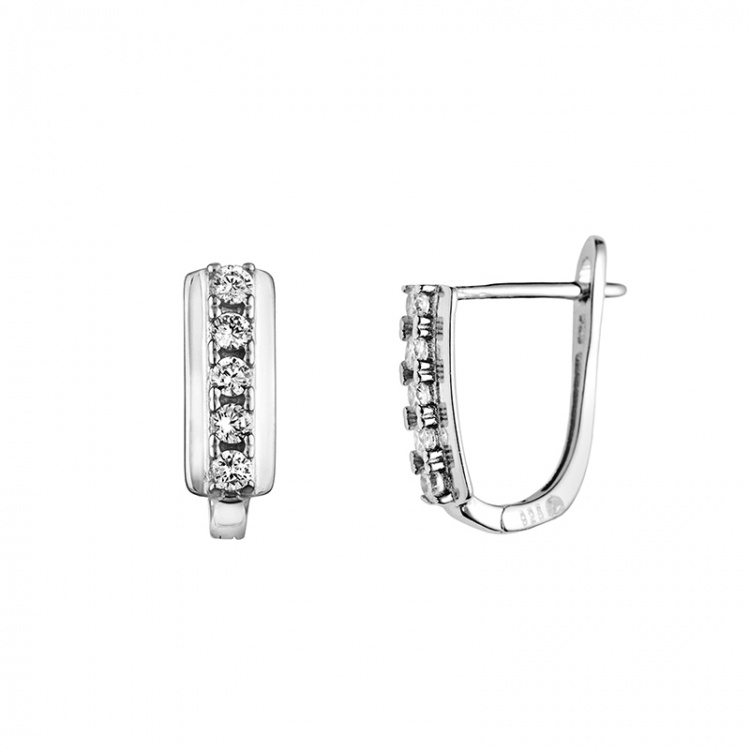 Сребърни обеци с цирконий