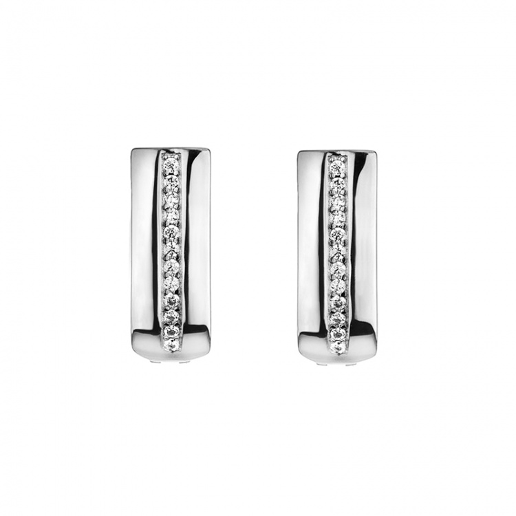 Сребърни обеци с цирконий