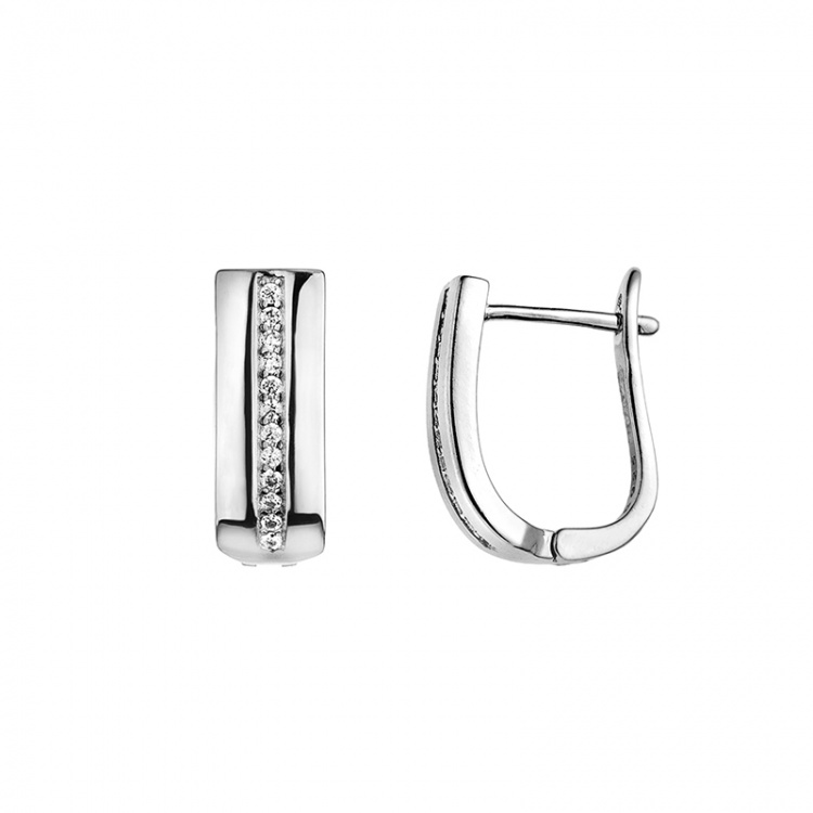 Сребърни обеци с цирконий