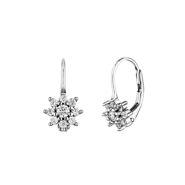 Сребърни обеци с цветя