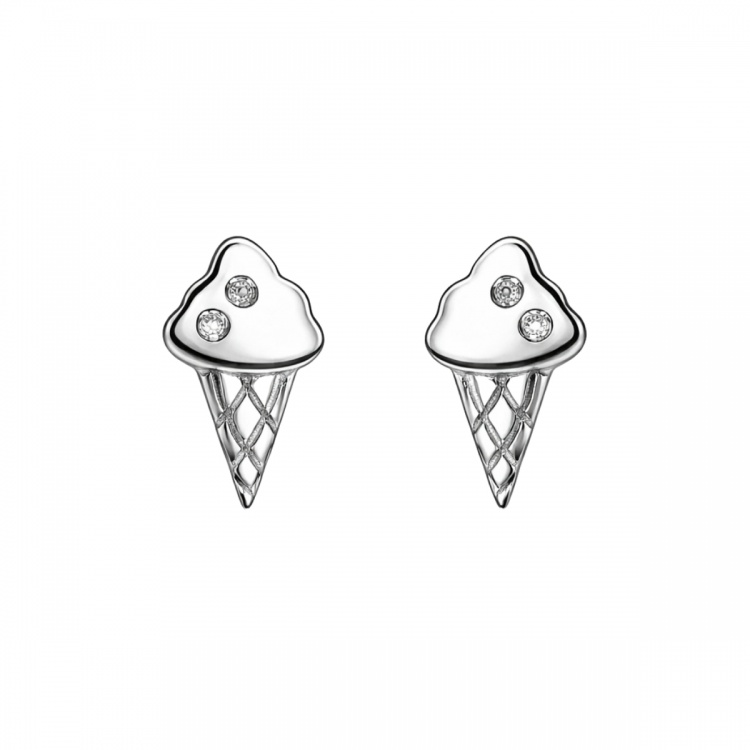 Сребърни обеци със сладоледи