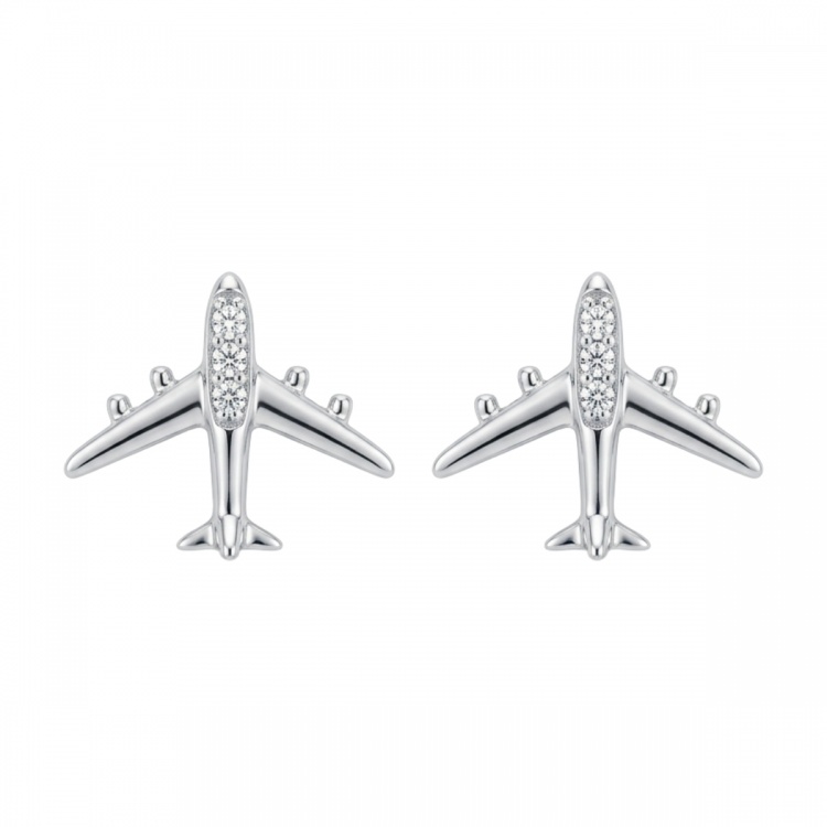 Сребърни обеци със самолети
