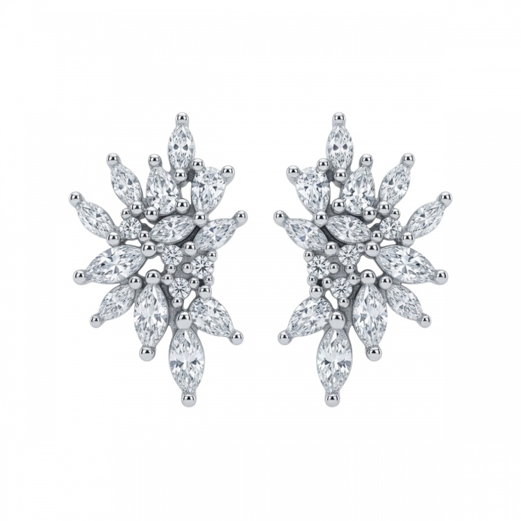 Сребърни обеци с цирконий