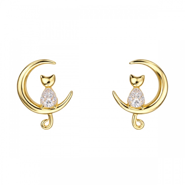 Сребърни обеци с котета