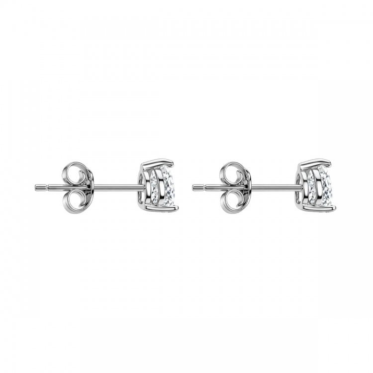 Сребърни обеци с капковиден цирконий