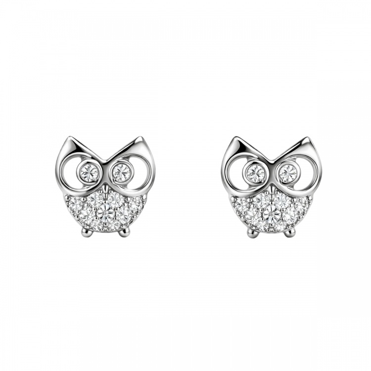 Сребърни обеци с бухалчета