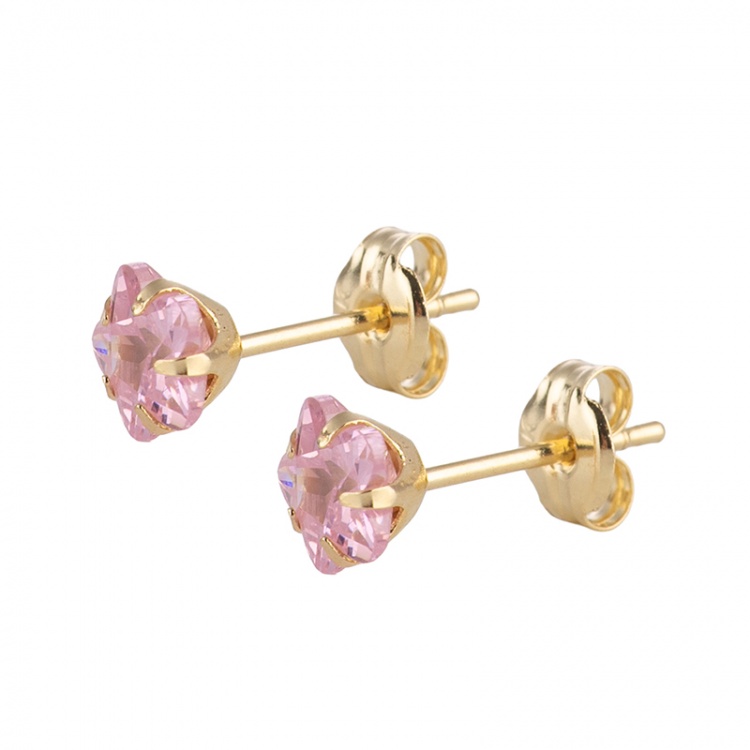 Златни обеци с цирконий