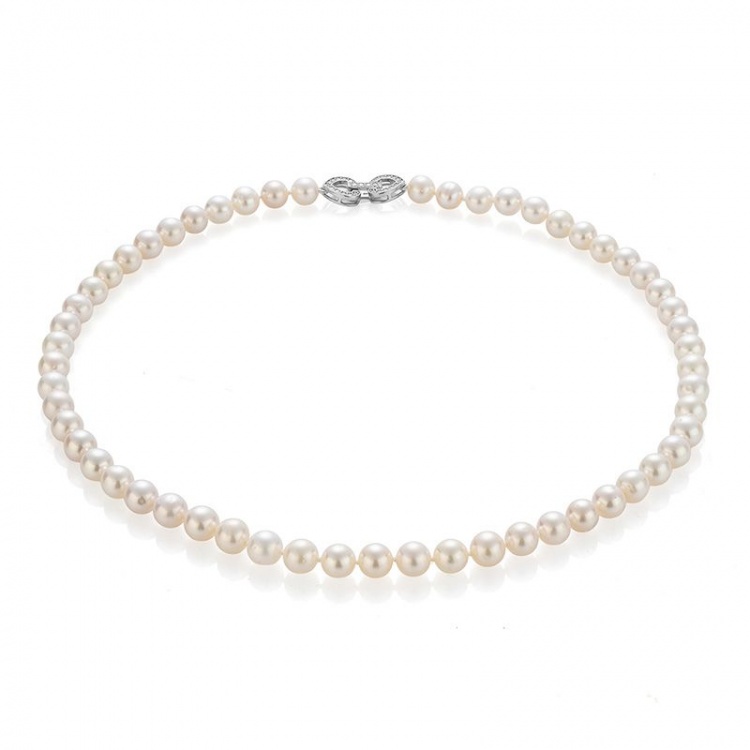 Сет огърлица, гривна и обеци със сладководни перли 8 - 9 мм