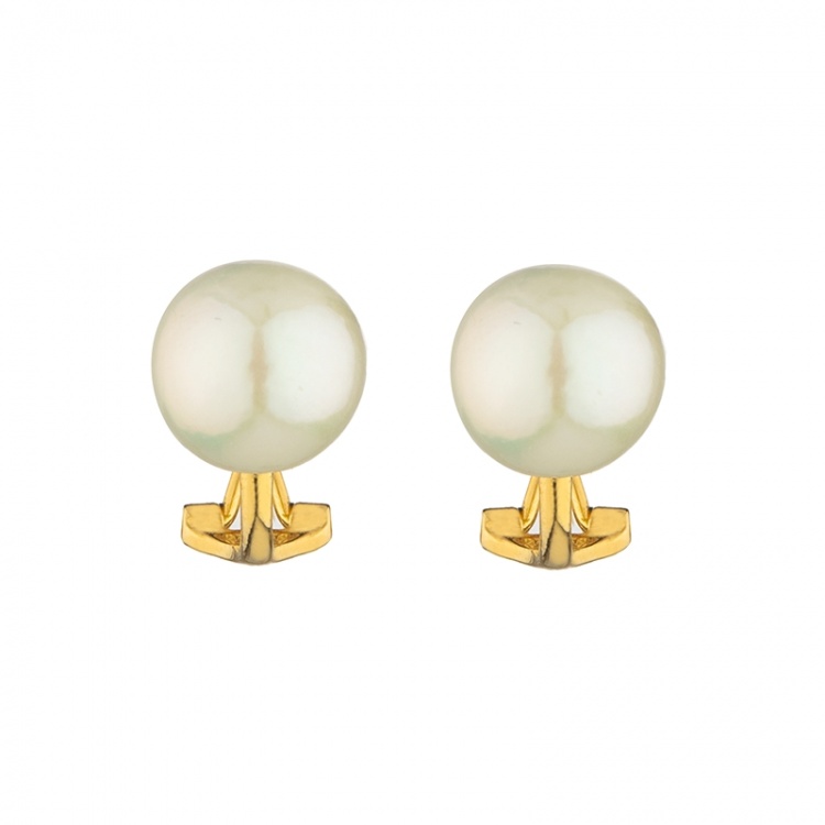 Сребърни обеци на клипс с перли Edison