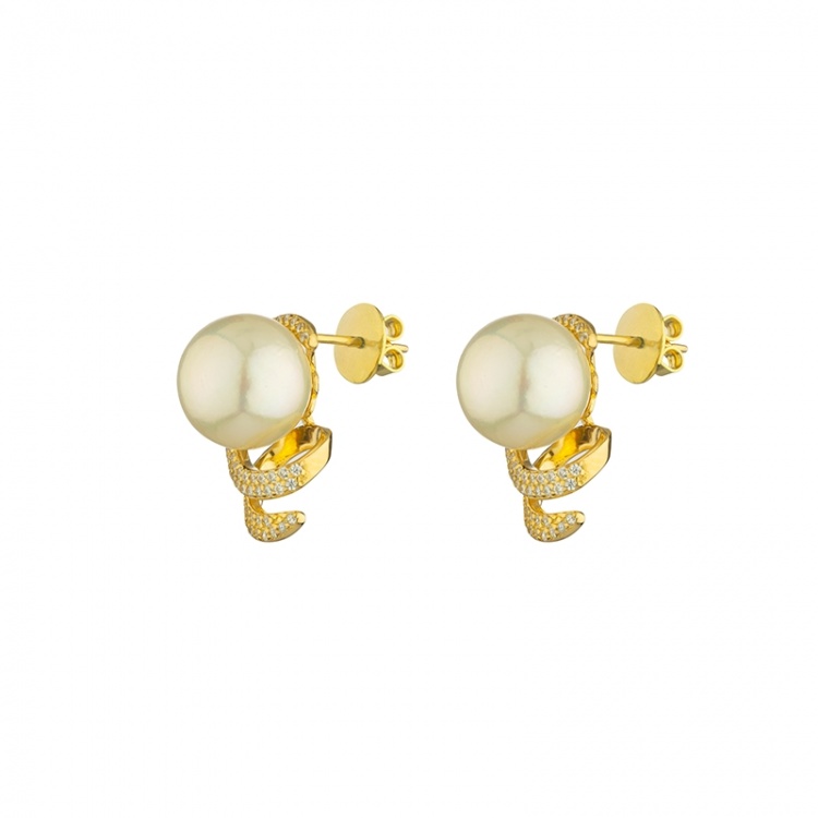 Сребърни обеци с перли Edison