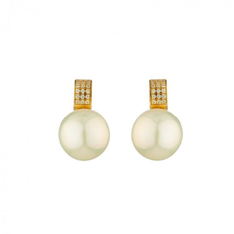 Сребърни обеци пеперуди с перли Edison