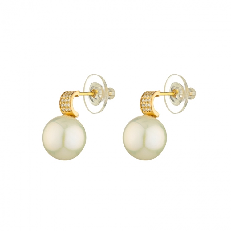 Сребърни обеци пеперуди с перли Edison