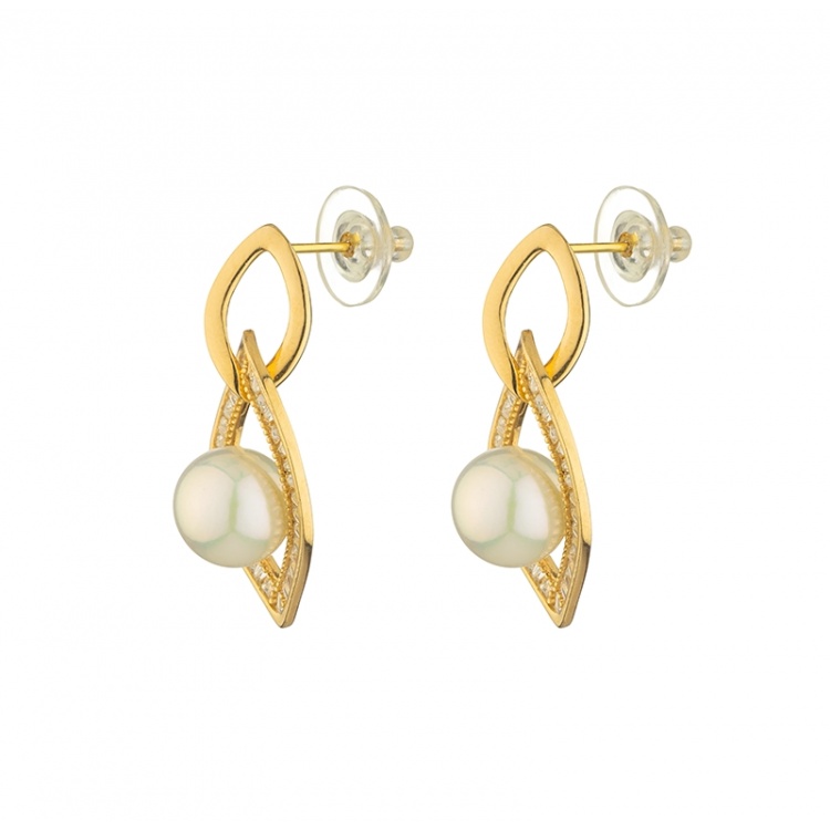 Сребърни обеци с перли Edison