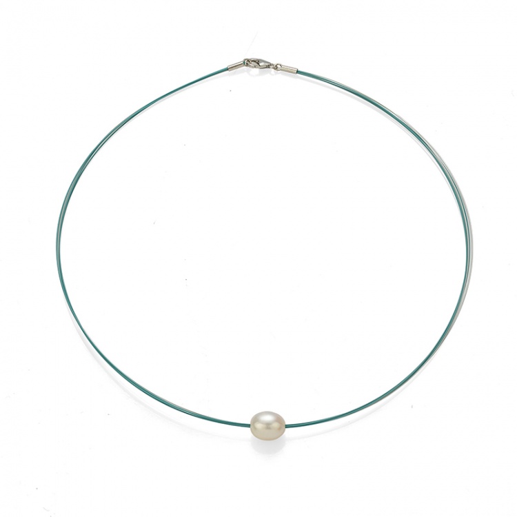 Колие с барокова перла на тюркоазена корда