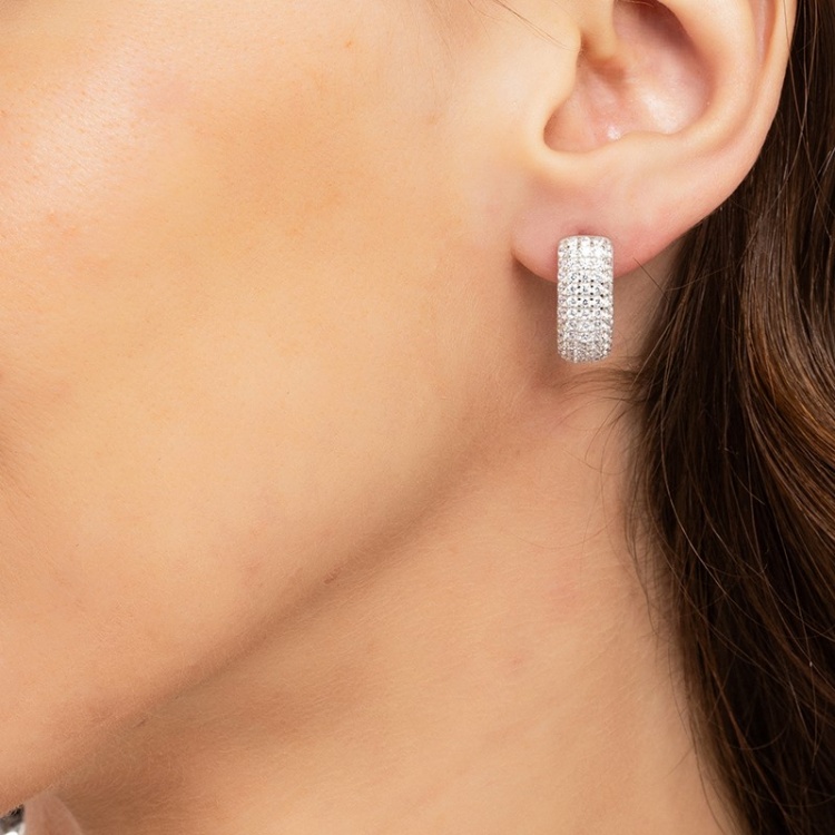 Сребърни обеци с цирконий