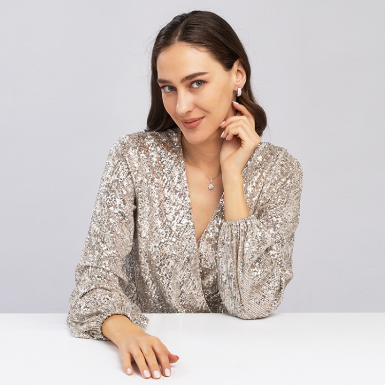 Сребърни обеци с цирконий