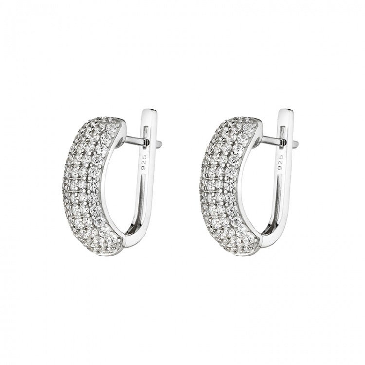 Сребърни обеци с цирконий