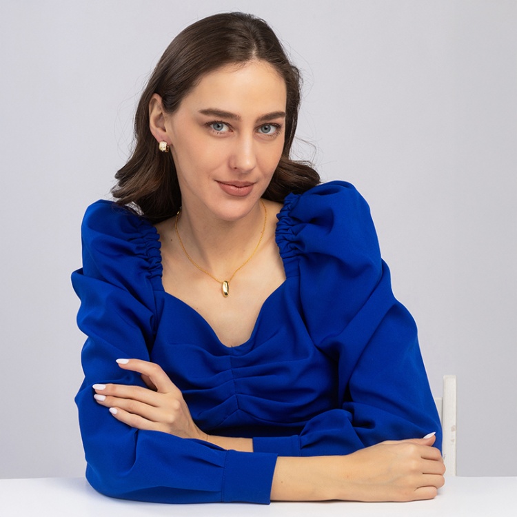 Сребърни обеци с позлата и цирконий