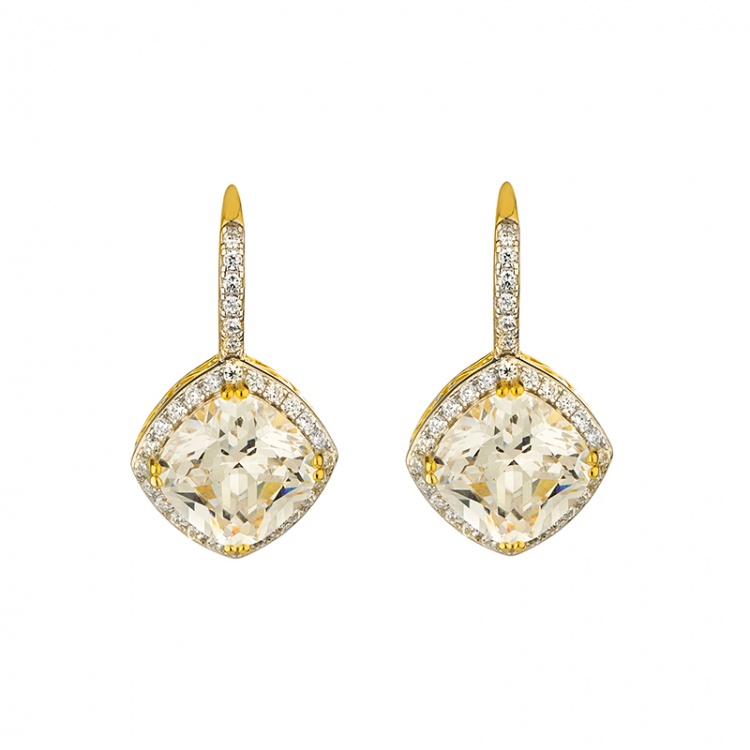 Сребърни обеци с цирконий