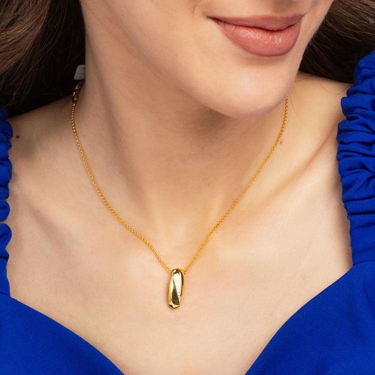 Сребърен комплект с позлата и цирконий