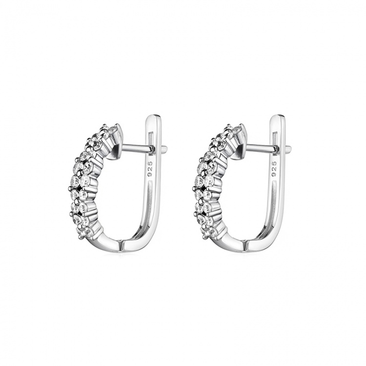 Сребърни обеци с цирконий