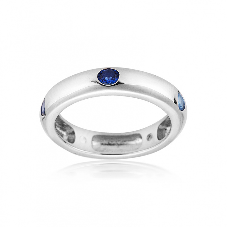 Сребърен пръстен със син шпинел