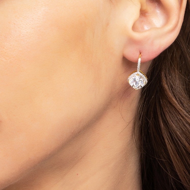 Сребърни обеци с цирконий