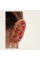 Пиърсинг за ушите халка с цирконий - бяло злато 585