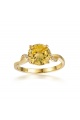 Златен пръстен със синтетичен цитрин - жълто злато